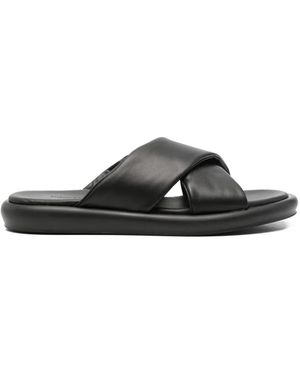 JOHN HARRISON Criss-Cross Strap Sandals - Black