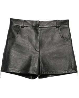 MITILIANE COUTURE Pantalones Cortos De Piel Con Cremallera Lateral - Gris