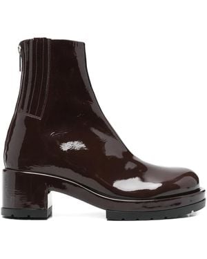 SAPIO 70Mm Patent-Finish Boots - Brown