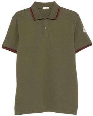 Moncler Premium Cotton Short Sleeve Polo For - Green
