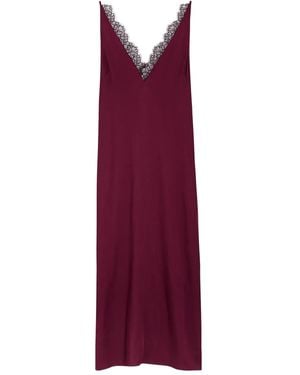 Stella McCartney Lace-Trim V-Neck Dress - Purple