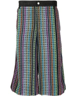 Marine Serre Knee-Length Bermuda Shorts - Blue