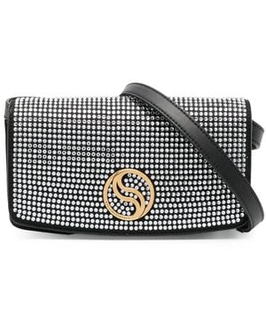 Stella McCartney S-Wave Crystal-Embellished Crossbody Bag - Grey