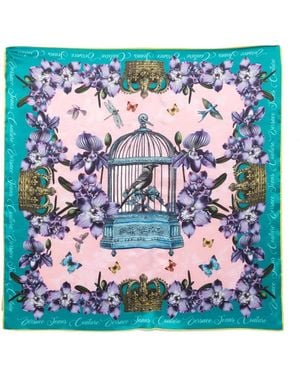 Versace Jeans Couture Graphic-Print Scarf - Blue