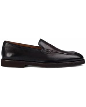 Doucal's Penny Leather Loafers - Black