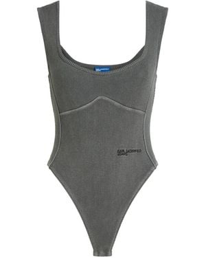 KARL LAGERFELD Washed Bodysuit - Grey