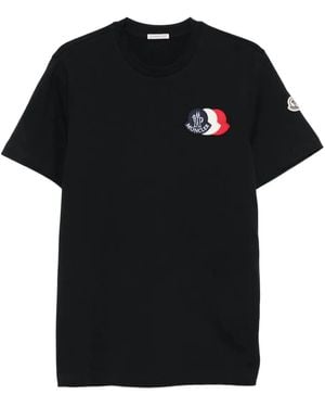 Moncler T-Shirt mit Logo-Patch - Schwarz