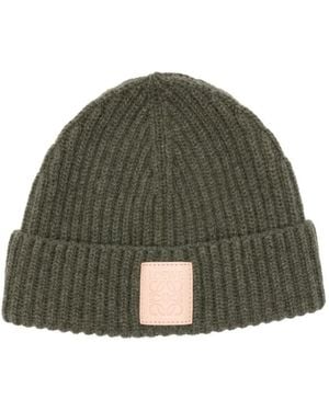 Loewe Logo-Patch Beanie Hat - Green