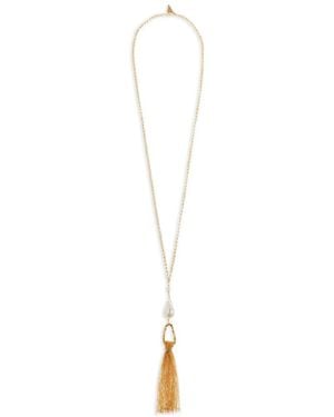 forte_forte Tassel-Detail Necklace - White