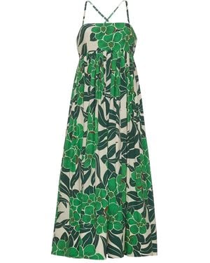 Cara Cara Floral-Print Empire-Waist Dress - Green