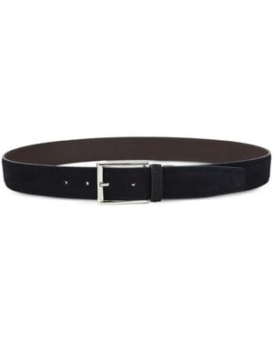 Canali Calf Suede Reversible Belt - White