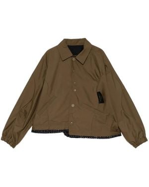 Undercover Logo-Patch Cropped Jacket - Brown