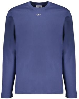 Off-White c/o Virgil Abloh Long-Sleeve Round-Neck T-Shirt - Blue