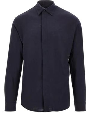 Emporio Armani Jupe À Fermeture Dissimulée En Laine - Blue