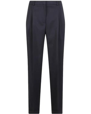 Peserico Pleated Turned-Up Pants - Blue