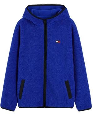 Tommy Hilfiger Logo-Patch Borg-Fleece Jacket - Blue