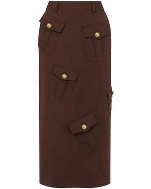 Moschino Multiple Patch Pockets Maxi Skirt - Brown