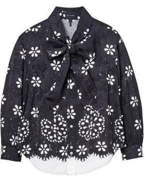 Marc Jacobs Blouse À Détails D'Œillets - Bleu