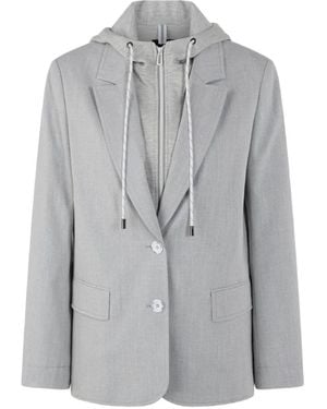 Marc Cain Layered Hooded Blazer - Grey