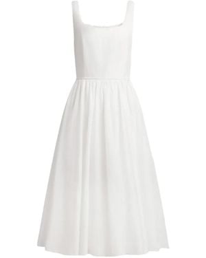 12 STOREEZ Square-Neck Midi Dress - White