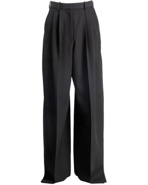 Balenciaga Pleated Wide-Leg Trousers - Black