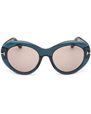 Tom Ford Elodie-02 Round-Frame Sunglasses - Blue