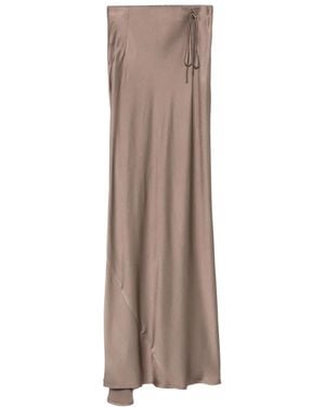 Semicouture Jupe En Satin À Design Asymétrique - Marron