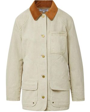 Veronica Beard Corduroy-Collar Jacket - White