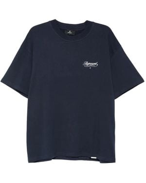 Represent Logo-Print Cotton T-Shirt - Blue