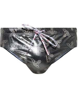 Vivienne Westwood Printed-Orb Trunks - Grey