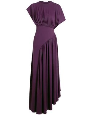 Rabanne Asymmetric Ruched Maxi Dress - Purple