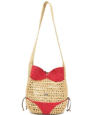 PUCCI Bikini-Patch Woven Shoulder Bag - White