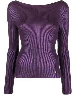 Blugirl Blumarine Pullover Mit Logo-Schild - Lila