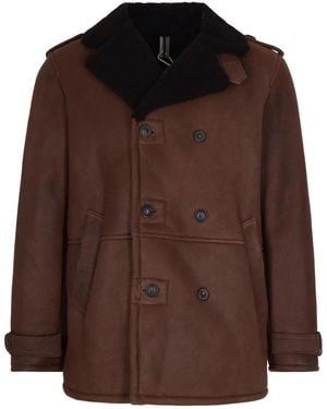 DFOUR® Buttoned Leatherjacket - Brown