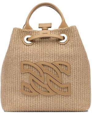 Casadei Dome Baia Woven Bucket Bag - Natural