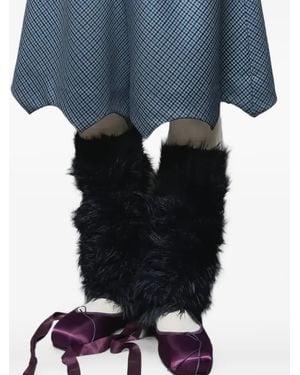 MASU Faux-Fur Leg Warmers - Blue