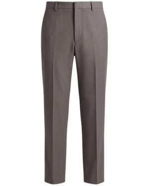 Jil Sander Belt-Loops Pressed-Crease Pants - Gray