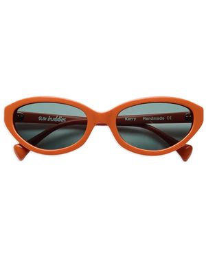 Sun Buddies Oval-Frame Sunglasses - White