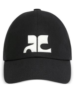 Courreges Ac Logo-Embroidered Cap - Black