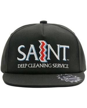 SAINT Mxxxxxx Logo-Embroidered Baseball Cap - Black