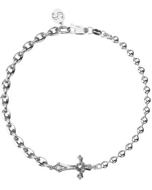 Stolen Girlfriends Club Cross Ball-Chain Bracelet - White
