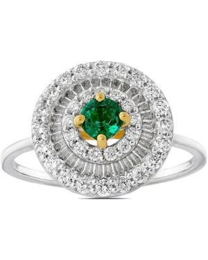 House of Meraki 18Kt Rianne Emerald And Diamond Ring - White