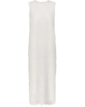 Loulou de Saison Tiwa Midikleid Mit Fransen - Weiß
