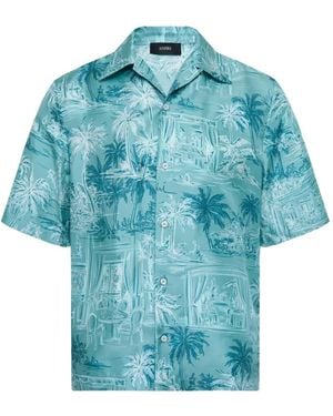 Amiri Button-Down Bowling Shirt - Blue