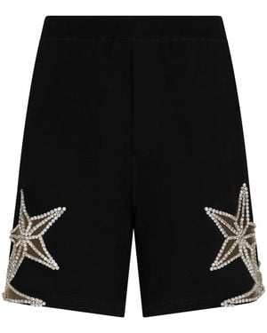 DSquared² Crystal-Embellished Cotton Shorts - Black