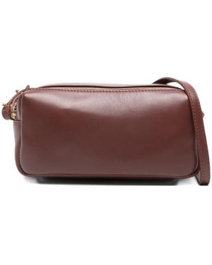 Elleme Double-Zip Leather Cross Body Bag - Purple