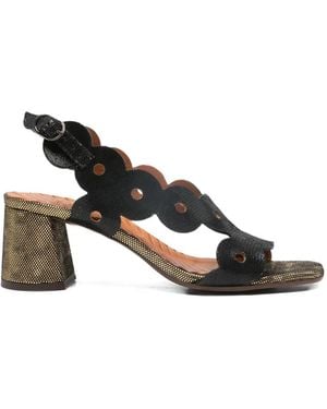 Chie Mihara Scalloped Ryed Sandals - Black