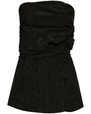 Ganni Knot-Detailing Strapless Top - Black