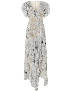 Temperley London Nerissa Sequin-Embellished Ruffled Asymmetric Dress - White