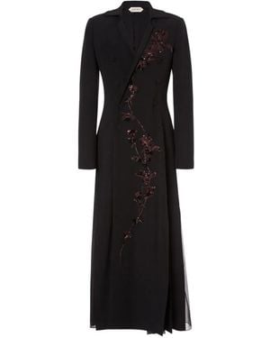Alberta Ferretti Sequin-Embellished Double-Breasted Maxi Dress - Black